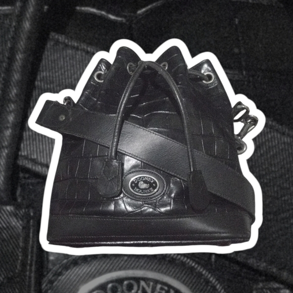 Dooney & Bourke Handbags - (Vintage/Rare) DOONEY & BOURKE® "Bayou Collection" Drawstring Bucket Bag - Black